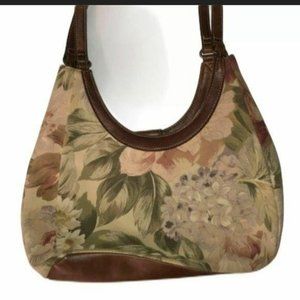 Relic Woman's‎ Tan Canvas Floral Tapestry Design Shoulder Bag Purse